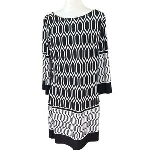 Enfocus Studio Black & White Geometric Mini Dress SZ 10